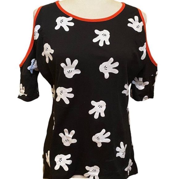 Disney Minnie Mouse Tee Short sleeve Shirt black/white/red Size S - Picture 1 of 4